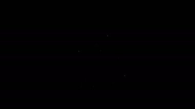 Beyaz çizgi Bilgisayar ağı simgesi siyah arkaplanda izole edildi. Laptop ağı. İnternet bağlantısı. 4K Video hareketli grafik canlandırması