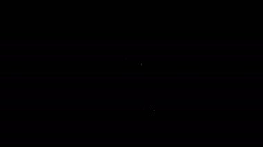 Beyaz çizgi Akıllı Telefon, siyah arkaplanda izole edilmiş cep telefonu simgesi. 4K Video hareketli grafik canlandırması