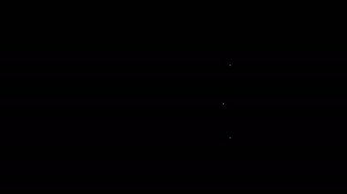 Beyaz çizgi sunucusu, Data, Web sunucu simgesi siyah arkaplanda izole edildi. 4K Video hareketli grafik canlandırması