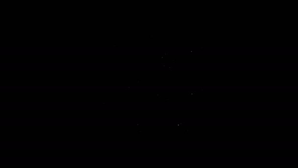 Λευκή γραμμή εικονίδιο Νευρωνικού δικτύου απομονωμένο σε μαύρο φόντο. Τεχνητή νοημοσύνη. 4K Γραφική κίνηση κίνησης βίντεο — Αρχείο Βίντεο