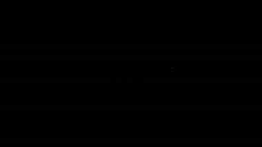 Beyaz çizgi uçan İHA ikonu siyah arka planda izole edildi. Video ve fotoğraf makinesi sembollü dörtlü helikopter. 4K Video hareketli grafik canlandırması