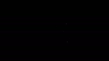 Beyaz çizgi hareket algılayıcı simgesi siyah arkaplanda izole edildi. 4K Video hareketli grafik canlandırması