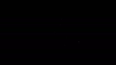 Siyah arka planda izole edilmiş beyaz çizgi petrol platformu. Gaz kulesi. Endüstriyel nesne 4K Video hareketli grafik canlandırması