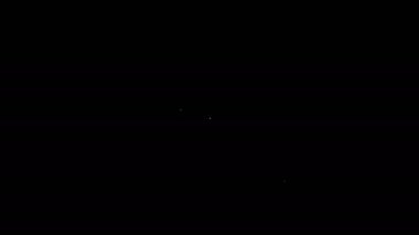 Beyaz çizgi yağ bırakma simgesi siyah arkaplanda izole edildi. Jeolojik keşif, jeoloji araştırması. 4K Video hareketli grafik canlandırması