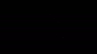 Beyaz çizgi fıçı yağı sızıntısı simgesi siyah arkaplanda izole edildi. 4K Video hareketli grafik canlandırması