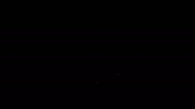 Beyaz çizgi işadamı ya da borsa simgesi siyah arka planda izole edildi. 4K Video hareketli grafik canlandırması