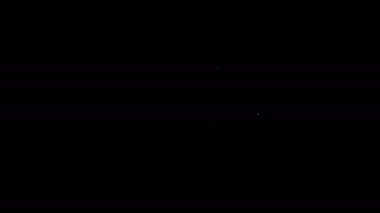 Beyaz çizgi Oilfield simgesi siyah arkaplanda izole edildi. Doğal kaynaklar, petrol ve gaz üretimi. 4K Video hareketli grafik canlandırması
