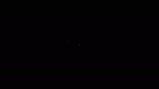 Línea blanca Icono de gota de aceite aislado sobre fondo negro. Exploración geológica, investigación geológica. Animación gráfica de vídeo 4K — Vídeo de stock