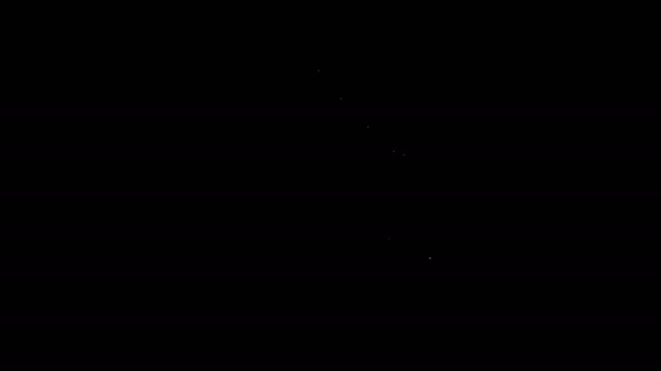 白い線黒の背景に隔離されたバレル油漏れアイコン。4Kビデオモーショングラフィックアニメーション — ストック動画
