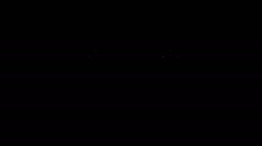 Beyaz çizgi sanayi metalik boru ikonu siyah arka planda izole edildi. 4K Video hareketli grafik canlandırması
