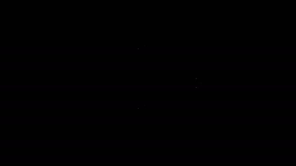 Linha branca Ícone metálico da tubulação da indústria isolado no fundo preto. Animação gráfica em movimento de vídeo 4K — Vídeo de Stock