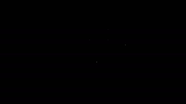 Vit linje Oljetankfartyg ikonen isolerad på svart bakgrund. 4K Video motion grafisk animation — Stockvideo
