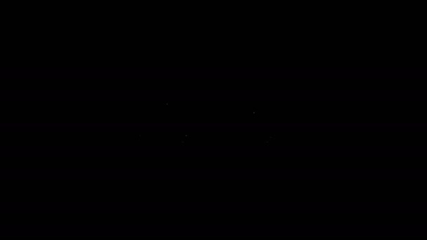 Bílá čára Graf, plán, graf, diagram, infografie, koláčový graf ikona izolované na černém pozadí. Grafická animace pohybu videa 4K — Stock video