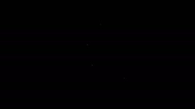 Beyaz çizgi grafiği, çizelgesi, çizelgesi, diyagramı, bilgi grafiği, turta grafik simgesi siyah arkaplanda izole edilmiş. 4K Video hareketli grafik canlandırması