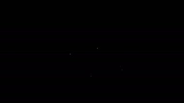 Siyah arkaplanda beyaz çizgi açık kitap simgesi izole edildi. 4K Video hareketli grafik canlandırması