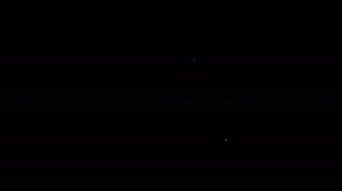 Beyaz çizgi Sigma simgesi simgesi siyah arkaplanda izole edildi. 4K Video hareketli grafik canlandırması