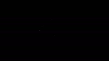 Siyah arkaplanda beyaz çizgi hesaplama simgesi izole edildi. 4K Video hareketli grafik canlandırması