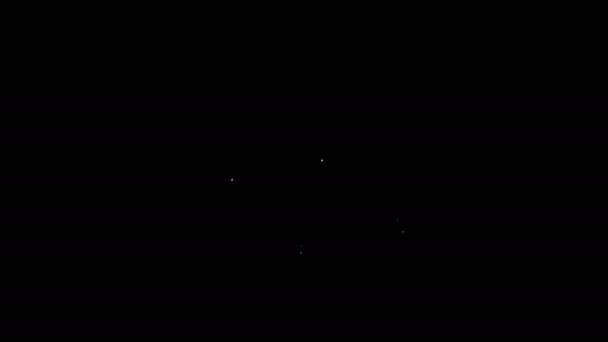 Bílá čára Otevřít ikonu knihy izolované na černém pozadí. Grafická animace pohybu videa 4K — Stock video