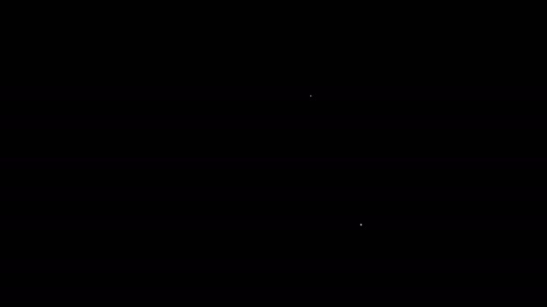 Символ белой линии Сигма изолирован на черном фоне. Видеографическая анимация 4K — стоковое видео