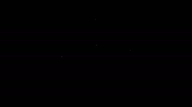 Siyah arkaplanda beyaz çizgi geometrik şekil küre simgesi izole edildi. Soyut şekil. Geometrik süs. 4K Video hareketli grafik canlandırması