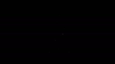 Grafik, çizelge, grafik, grafik, diyagram, bilgi, turta grafik simgesi içeren beyaz çizgi sunum tahtası siyah arkaplanda izole edildi. 4K Video hareketli grafik canlandırması