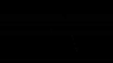 Beyaz çizgi mahkum simgesi siyah arkaplanda izole edildi. 4K Video hareketli grafik canlandırması
