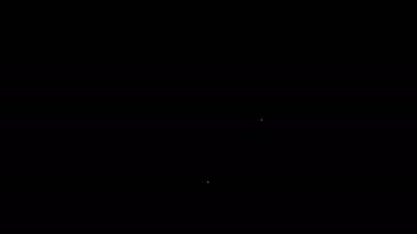 Siyah arkaplanda beyaz çizgi saat simgesi izole edildi. Zaman sembolü. 4K Video hareketli grafik canlandırması