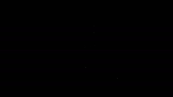 Weiße Linie Rechtsanwalt, Rechtsanwalt, Jurist Symbol isoliert auf schwarzem Hintergrund. Rechtsprechung, Gesetz oder Gerichtssymbol. 4K Video Motion Grafik Animation — Stockvideo
