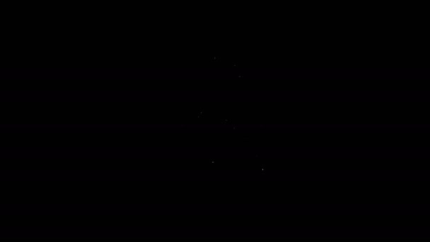 Línea blanca Icono del oficial de policía aislado sobre fondo negro. Animación gráfica de vídeo 4K — Vídeo de stock