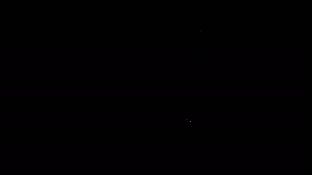 Línea blanca Bolsa de evidencia y pistola o pistola icono aislado sobre fondo negro. Animación gráfica de vídeo 4K — Vídeos de Stock