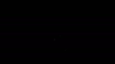Beyaz çizgi boya fırçası simgesi siyah arkaplanda izole edildi. 4K Video hareketli grafik canlandırması