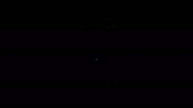 Beyaz çizgi. Siyah zemin üzerinde kum ikonu olan eski kum saati. Kum saati işareti. İş ve zaman yönetimi kavramı. 4K Video hareketli grafik canlandırması