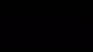 Beyaz çizgi Inkwell simgesi siyah arkaplanda izole edildi. 4K Video hareketli grafik canlandırması