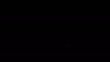 Beyaz çizgi şüpheli simgesi siyah arka planda izole edildi. Hapishanedeki suçlu, yönetim kurulunun yanında şüpheli. 4K Video hareketli grafik canlandırması