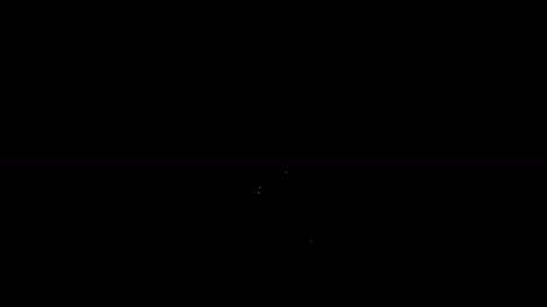 Иконка кисти белой линии изолирована на черном фоне. Видеографическая анимация 4K — стоковое видео