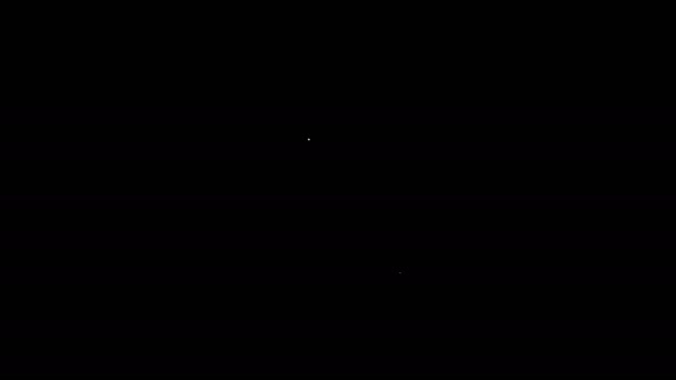 Vit linje heliga bibel bok ikon isolerad på svart bakgrund. 4K Video motion grafisk animation — Stockvideo