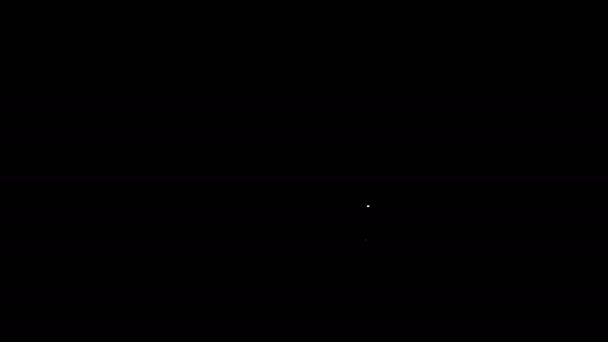 Ligne blanche L'icône du mandat d'arrêt isolée sur fond noir. Mandat, rapport de police, assignation. Concept de justice. Animation graphique de mouvement vidéo 4K — Video