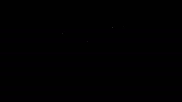 Linea bianca icona della telecamera di sicurezza isolata su sfondo nero. Animazione grafica 4K Video motion — Video Stock