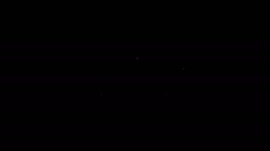 Beyaz çizgili kamyonet ikonu siyah arka planda izole edildi. 4K Video hareketli grafik canlandırması