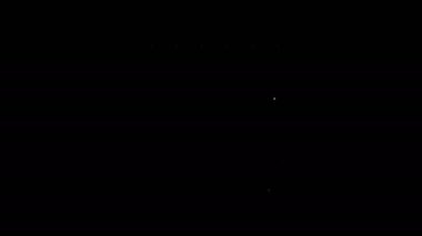 Siyah arkaplanda beyaz çizgi takvim simgesi izole edildi. Olay hatırlatma sembolü. 4K Video hareketli grafik canlandırması