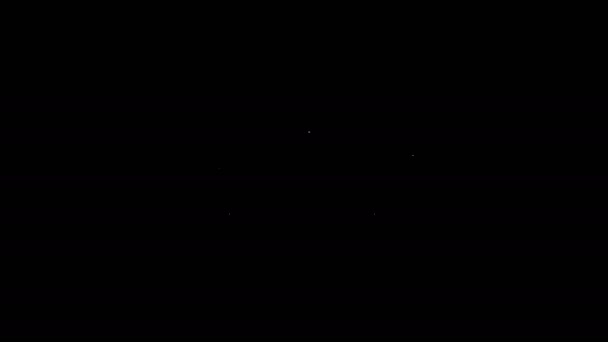 Línea blanca Camioneta icono aislado sobre fondo negro. Animación gráfica de vídeo 4K — Vídeo de stock