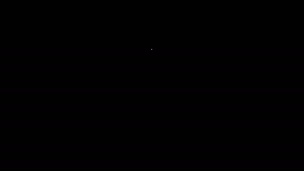 Weiße Linie Anker-Symbol isoliert auf schwarzem Hintergrund. 4K Video Motion Grafik Animation — Stockvideo