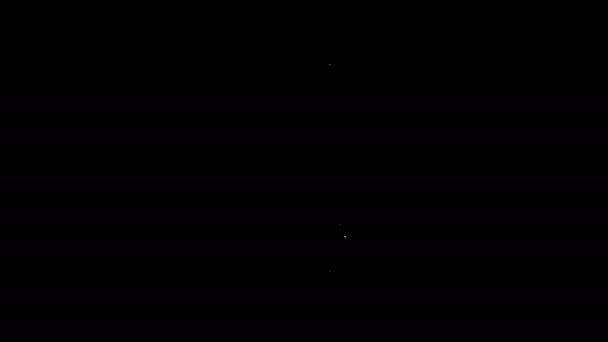 Bílá čára Cestovní pas s ikonou lístku izolovanou na černém pozadí. Identifikační doklad. Koncept cestování a cestovního ruchu. Grafická animace pohybu videa 4K — Stock video