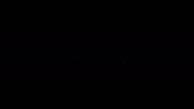 Beyaz çizgili İsviçre çakısı ikonu siyah arka planda izole edilmiş. Çoklu alet, çok amaçlı çakı. Çok fonksiyonlu bir alet. 4K Video hareketli grafik canlandırması