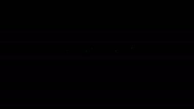 Siyah arka planda beyaz çizgi kamp bıçağı ikonu var. 4K Video hareketli grafik canlandırması