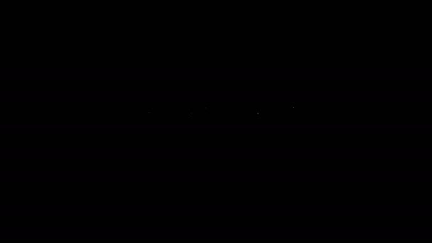 白線黒の背景に隔離されたキャンプナイフアイコン。4Kビデオモーショングラフィックアニメーション — ストック動画
