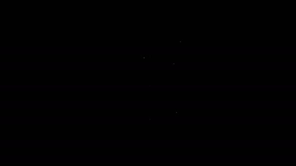 Weiße Linie Verkehrszeichen. Wegweiser-Symbol isoliert auf schwarzem Hintergrund. Zeigersymbol. Straßeninformationsschild. Wegweiser. 4K Video Motion Grafik Animation — Stockvideo