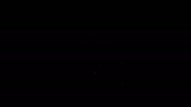 Beyaz çizgi kahve fincanı simgesi siyah arkaplanda izole edilmiş. Çay fincanı. Sıcak içecek kahvesi. 4K Video hareketli grafik canlandırması
