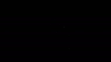 Siyah arka planda izole edilmiş çay poşeti ikonu olan beyaz çay fincanı. 4K Video hareketli grafik canlandırması