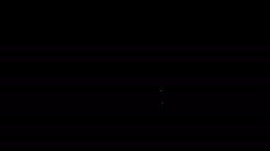 Beyaz çizgi kibrit kutusunu aç ve siyah arkaplanda izole edilmiş simgeyle eşleştir. 4K Video hareketli grafik canlandırması